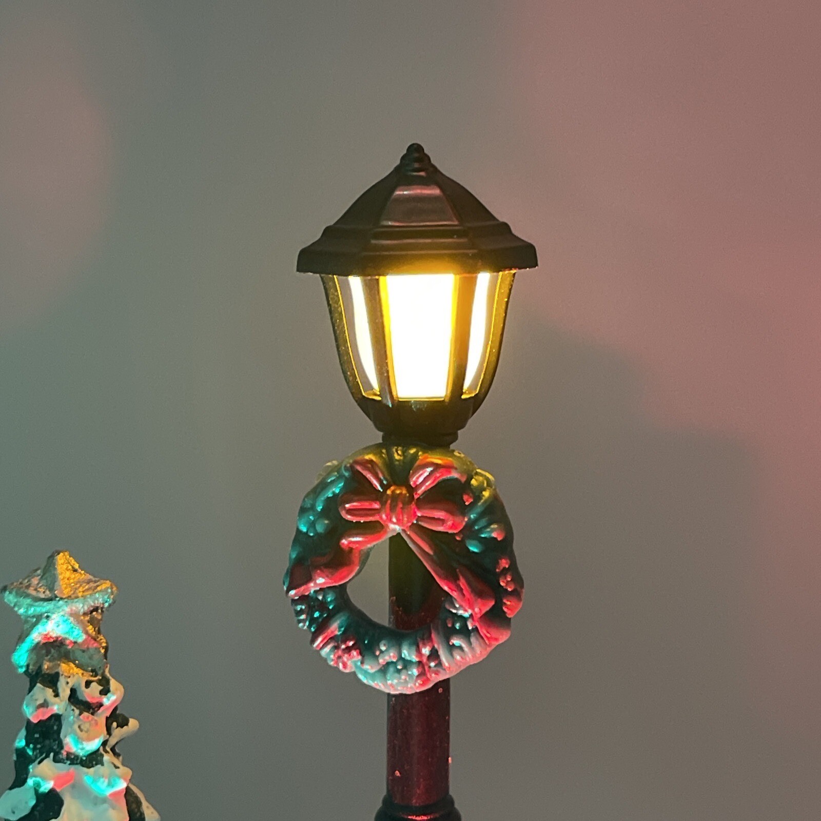 FG Square Tree By Bright LED Lamp Light Post Christmas Table Decor Hand Painted
