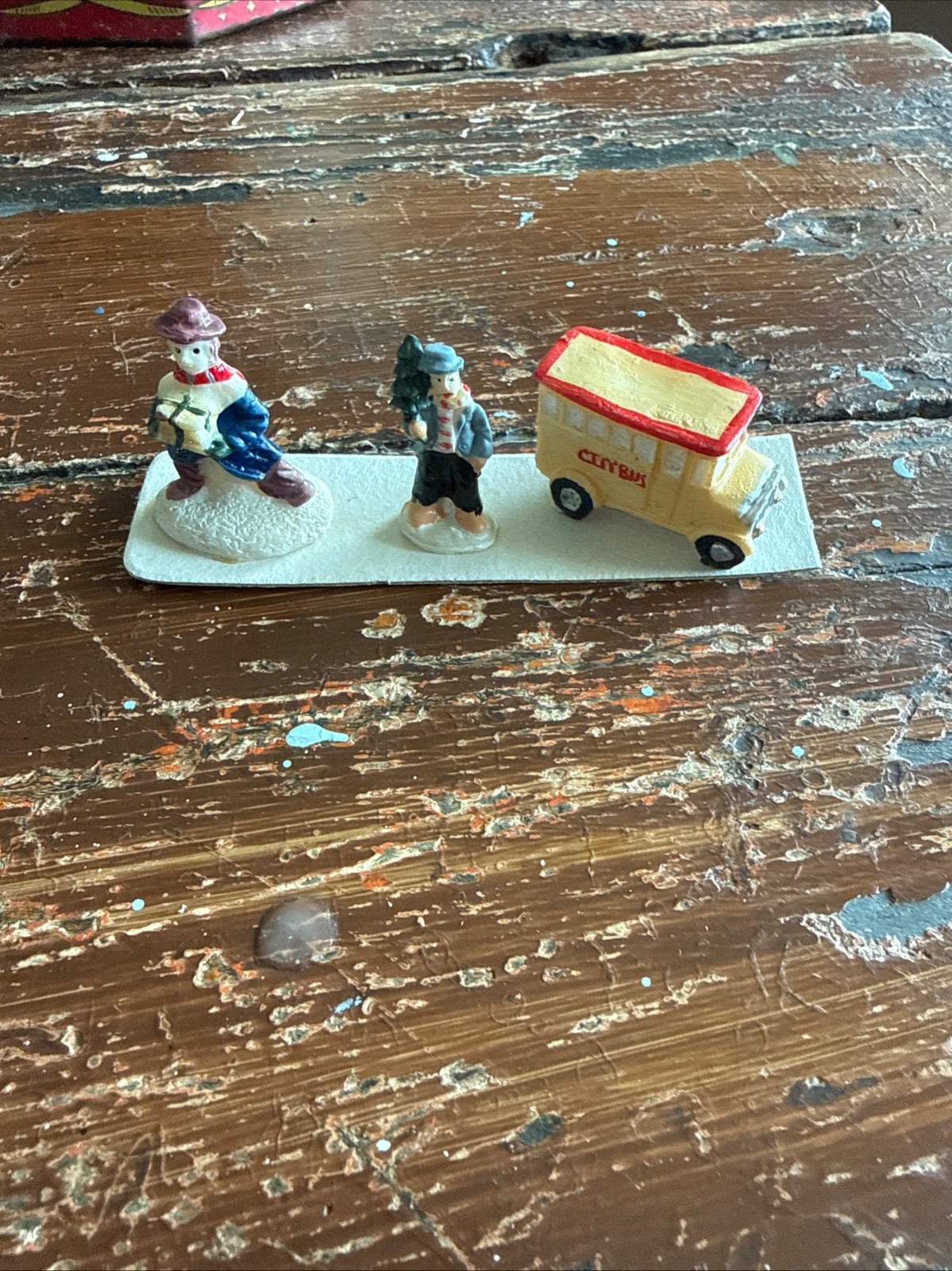 Vintage Miniature Christmas Village Figurines Lot 24 Resin People Dollhouse Holi