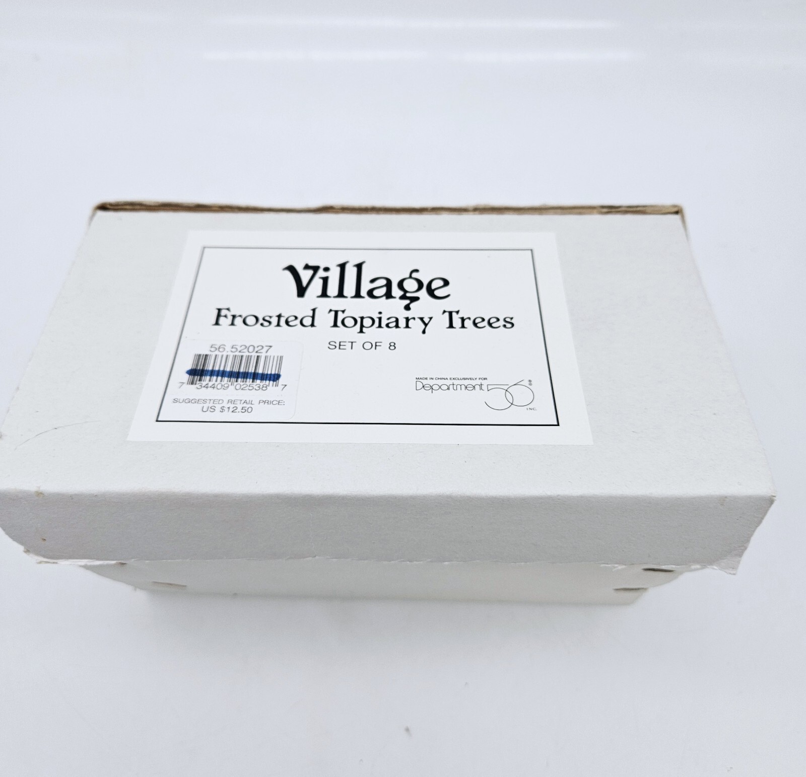 Dept 56 Heritage Village Frosted Topiary Trees Set of 8 in Box