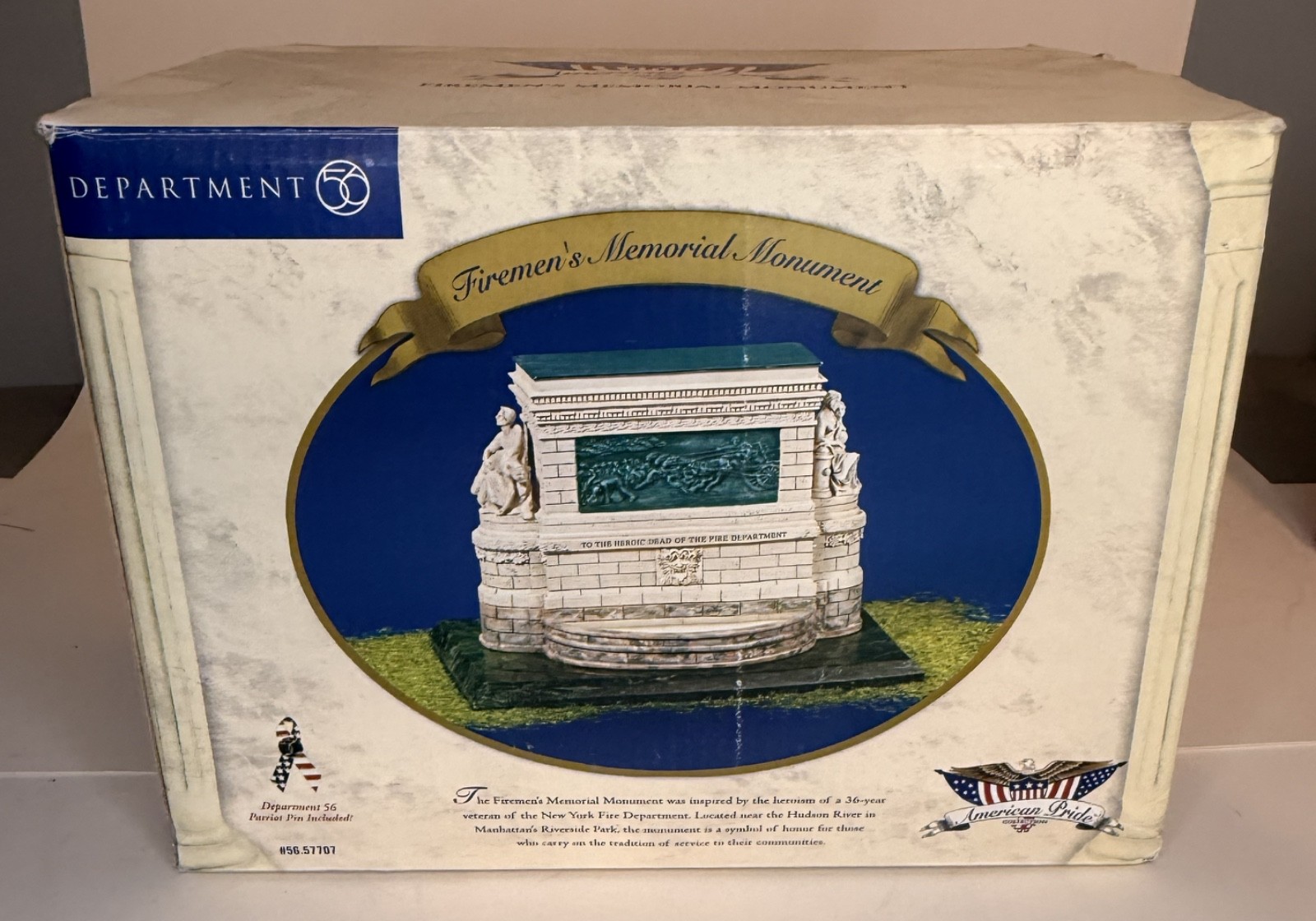 Department 56 FIREMEN’S MEMORIAL MONUMENT American Pride Collection #56.57707