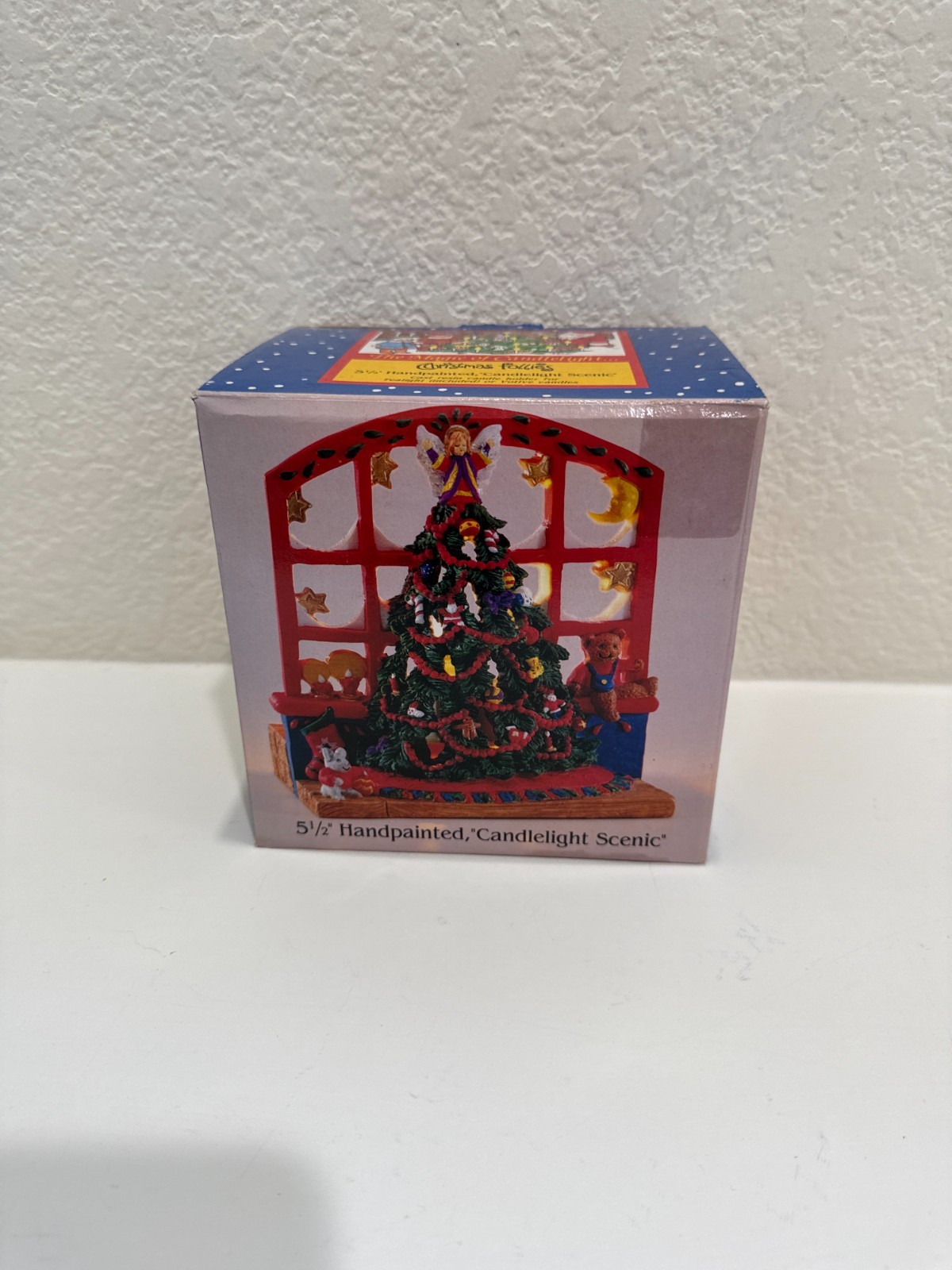 1995 Holiday Workshop Christmas Follies Candlelight Scenic Handpainted Holder
