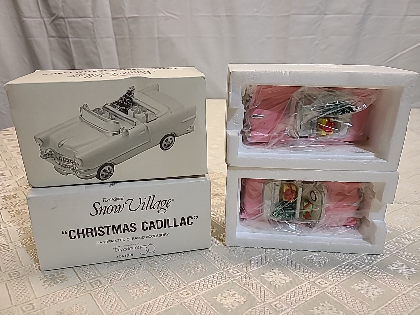 2 – Department 56 Snow Village Christmas Cadillac 5413-5