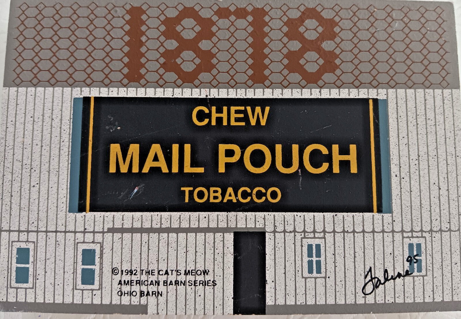 1992 Cat’s Meow Village American Barn Series Ohio 1878 Chew Mail Pouch Tobacco