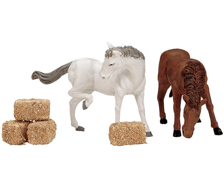Lemax FEED FOR THE HORSES-Holiday Village -Train Farm Animals