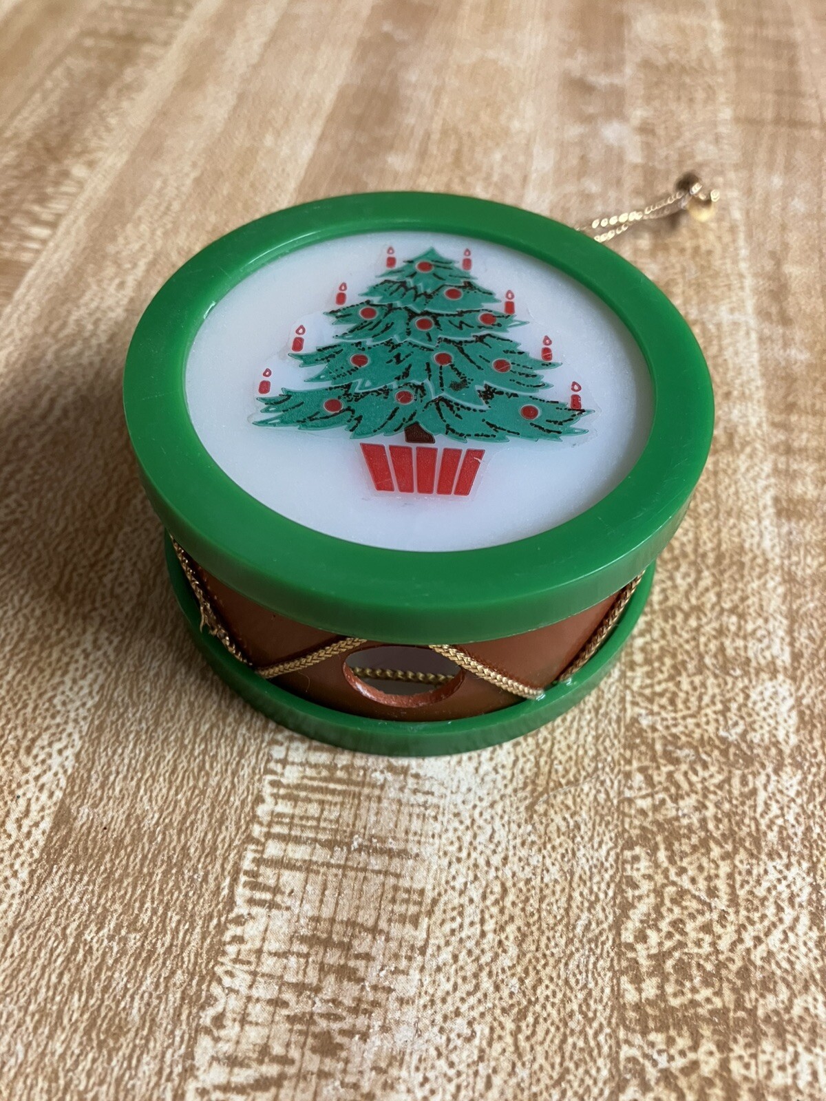 Vintage DRUM Christmas Tree Light Cover ORNAMENT 2.5” 1970s