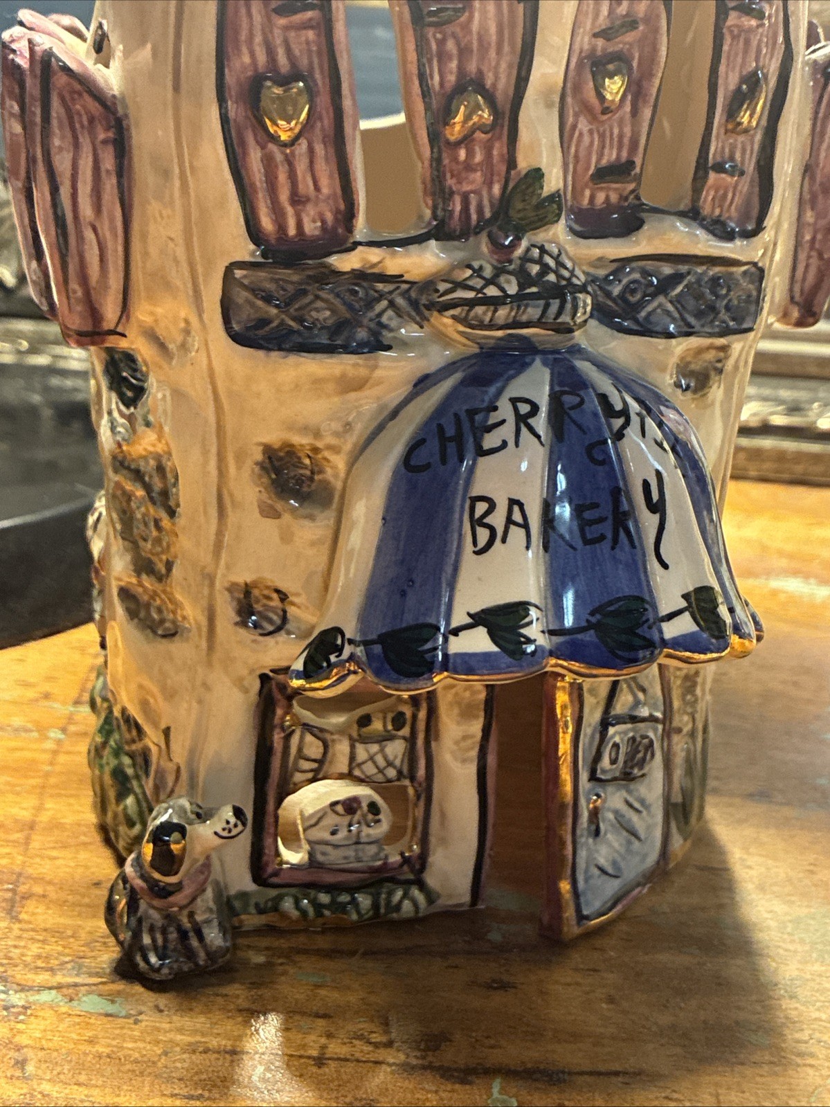 Blue Sky Clayworks Heather Goldminc Cherry Pie Bakery Tealight House