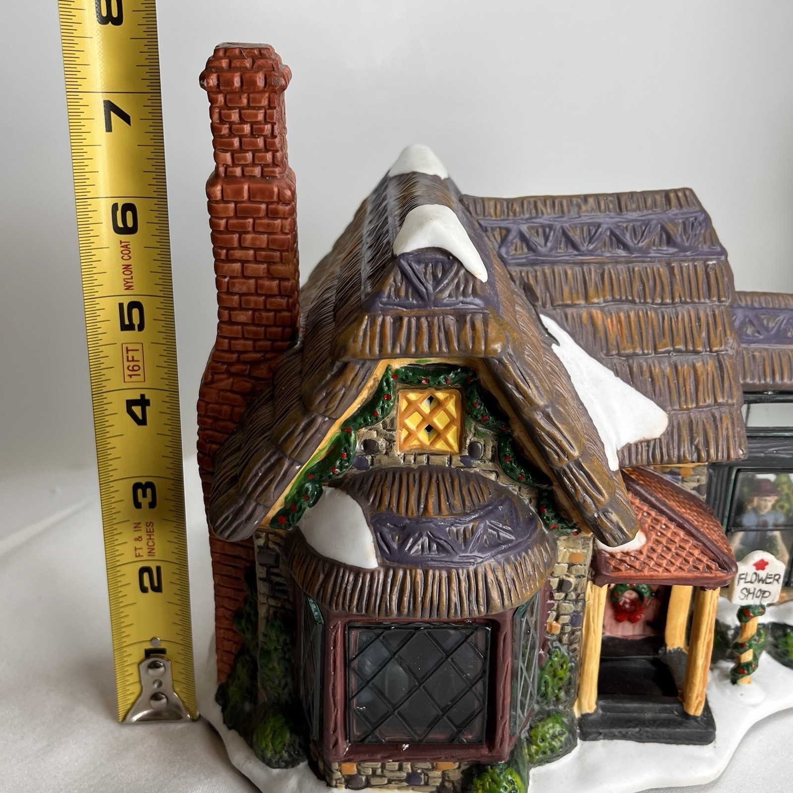 Victorian Village Collectibles Lighted “Flower Shop” With Light Cord- Rare Find