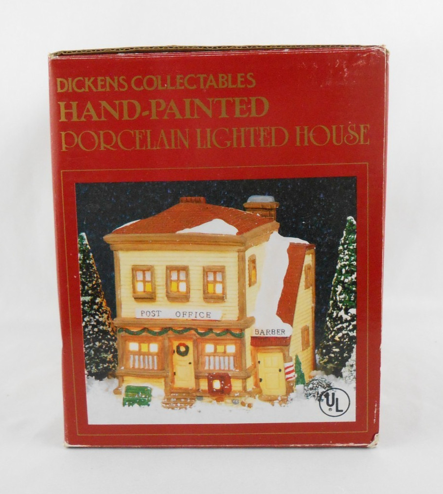 Dickens Collectables Post Office Hand Painted Porcelain Lighted Holiday Display