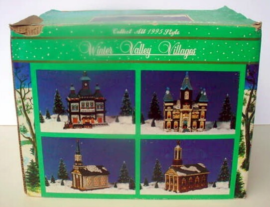 Winter Valley Villages Porcelain Train Station Christmas Lighted House Vintage