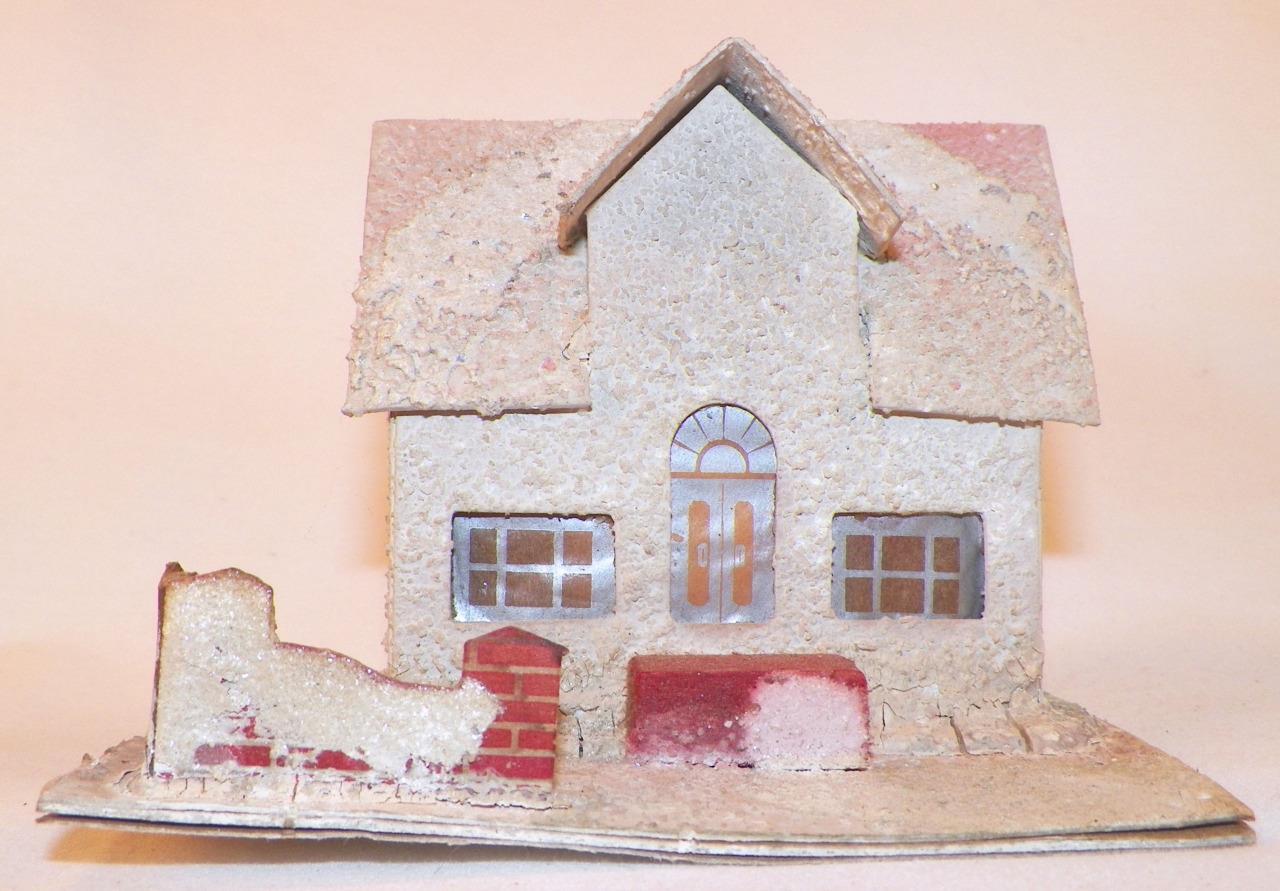 Christmas House Railroad Putz Display White Brick Fence Made USA #117