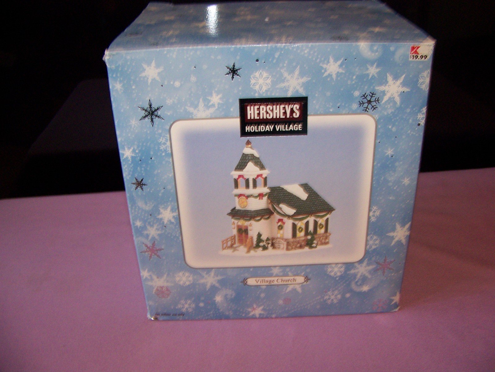 Hershey’s Holiday Village Village Church lighted Christmas house W/Box & Sign