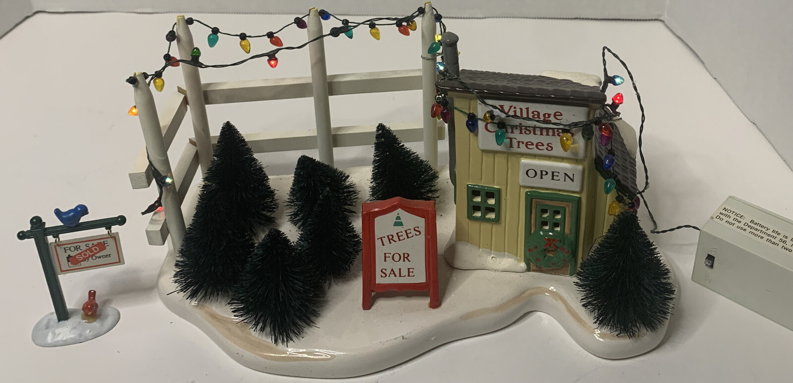 Department 56 Snow Village Christmas Tree Lot Accessory 5138-1 And 5166-7 In Box