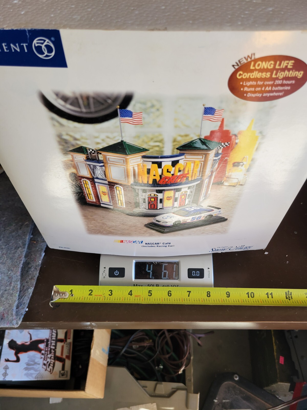 Dept 56 The Original Snow Village NASCAR Cafe Includes Racing Car – Complete