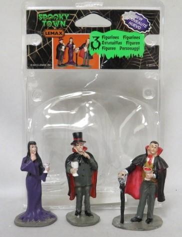 LEMAX Spooky Town : 3 Pc WINE TASTING VAMPIRES Blood Halloween 2013 Village RARE