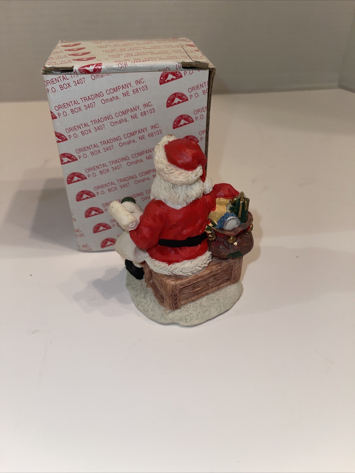 Oriental Trading Co. Santa Village Piece “Santa With List” 3” Vintage