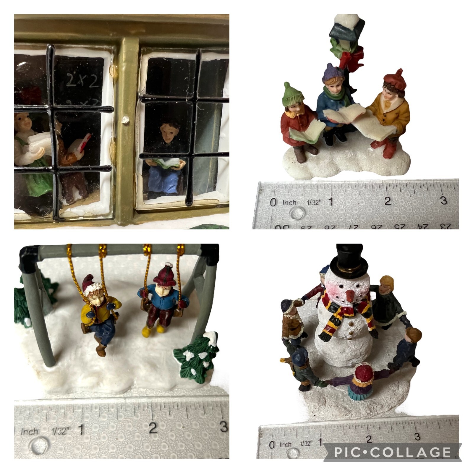 Christmas Village Fiber Optic Lighted Church School Porcelain Christmas Village
