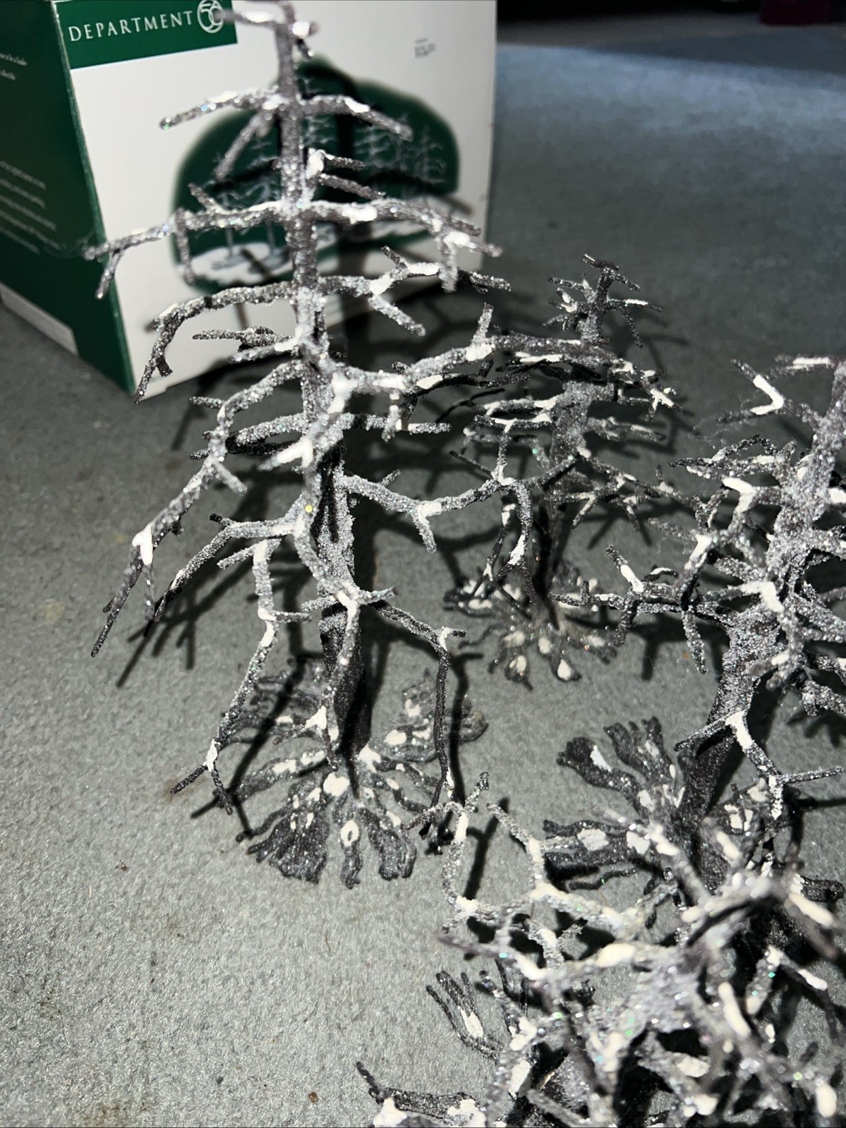 Department 56 Metal Bare Branch Trees Set of 6 Christmas Village W/ Box 5652931