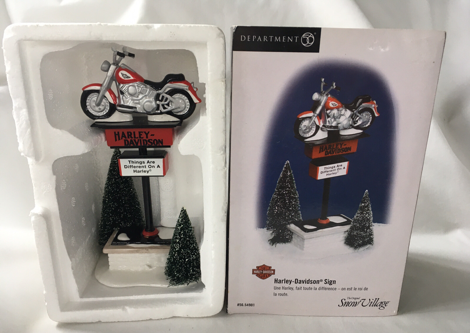Dept 56 Harley-Davidson SIGN Things are Different on a Harley Snow Village 54901
