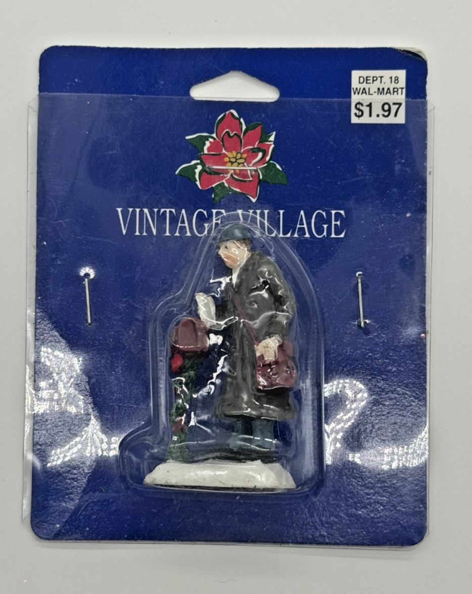 Vintage Village Christmas Holiday Mailmen MailBox New