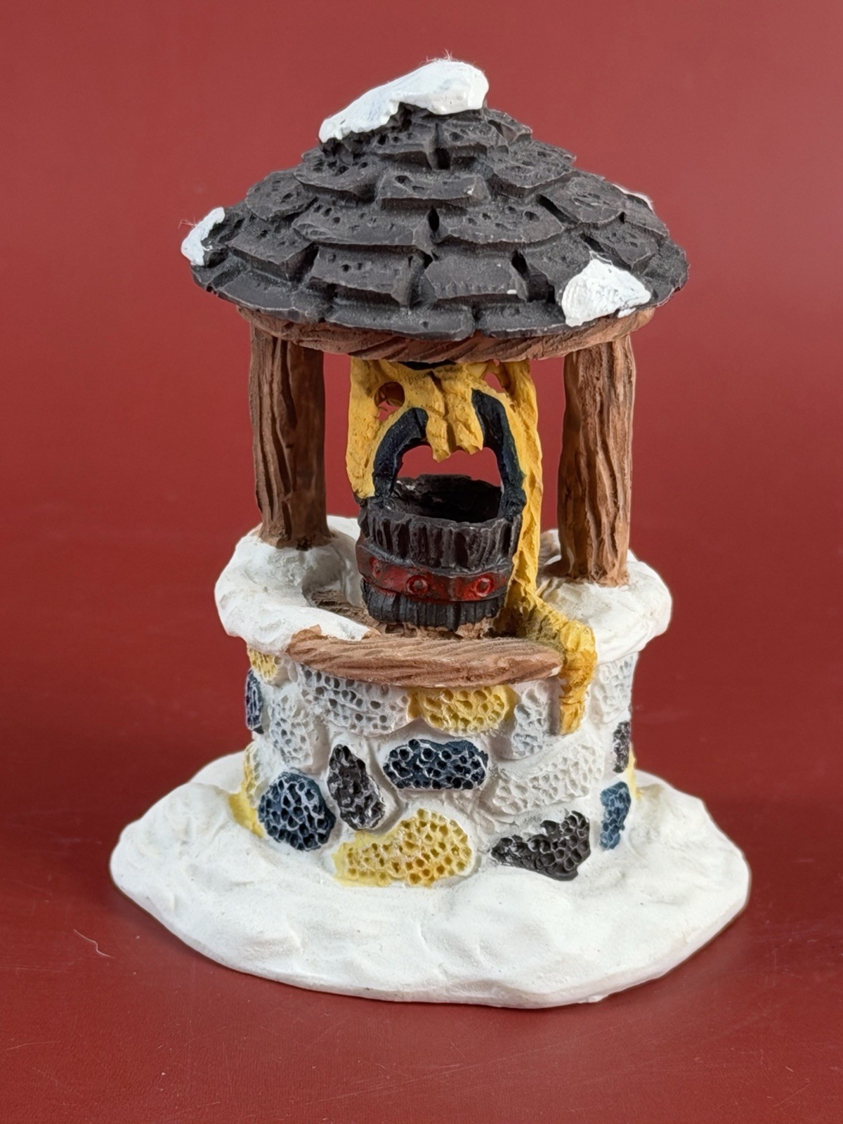 Velvetouch Polyresin Stone Wishing Well Christmas Village Decoration Accessory
