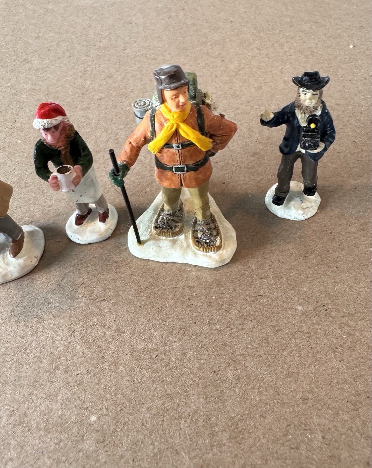 Lot Of 5 Village Figurines O Well, Lemax, & Other. Christmas Theme *READ*