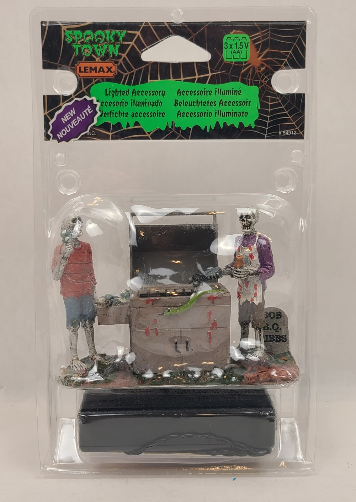 Lemax Spooky Town Gory Grillin Bbq Figurine 54912 Lighted Halloween Figure 2015
