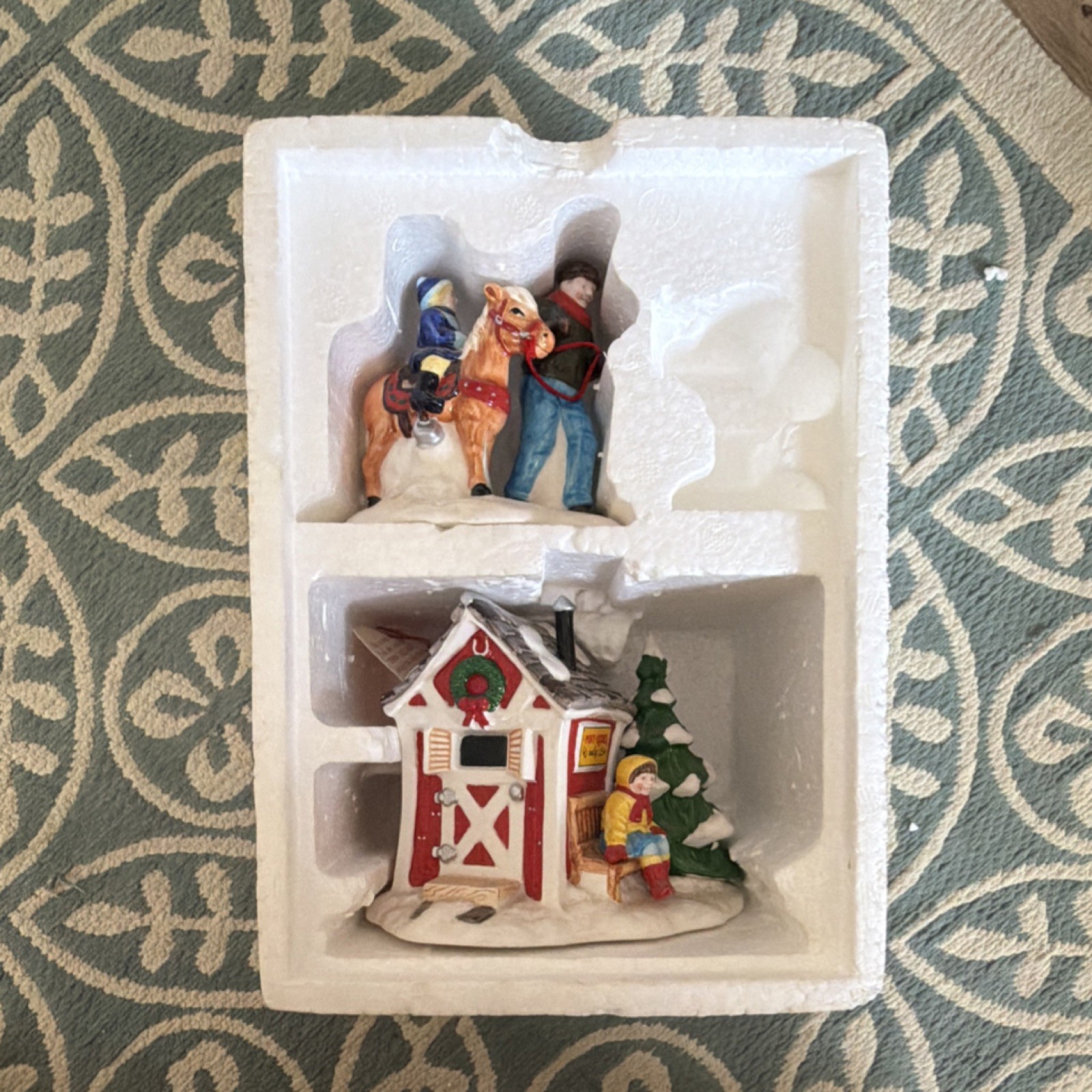 Department 56 Snow Village Pint-Size Pony Rides Handpainted Ceramic Set of 3