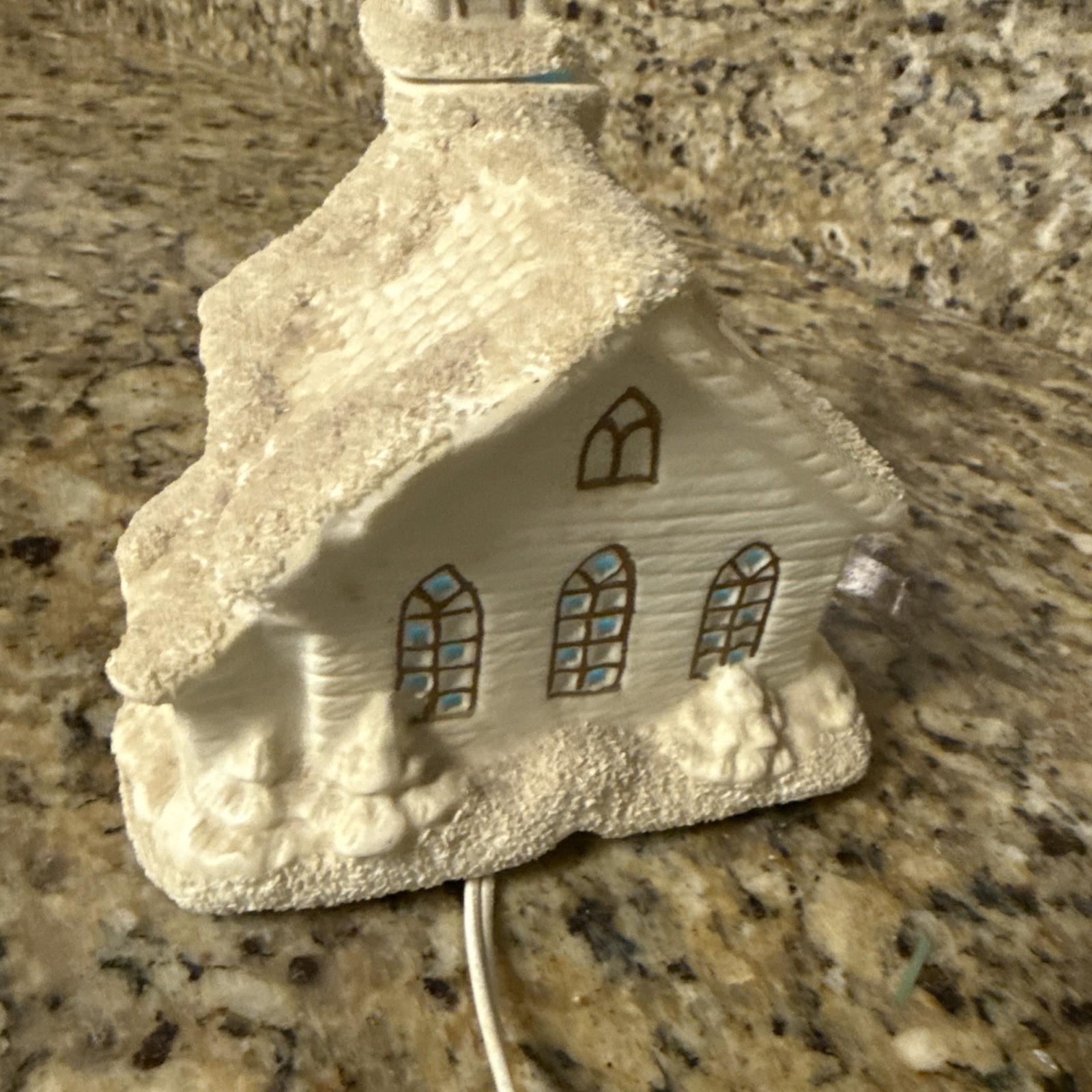 Vintage Home accents Collectible Holiday Lighted Church with light Cord & Light