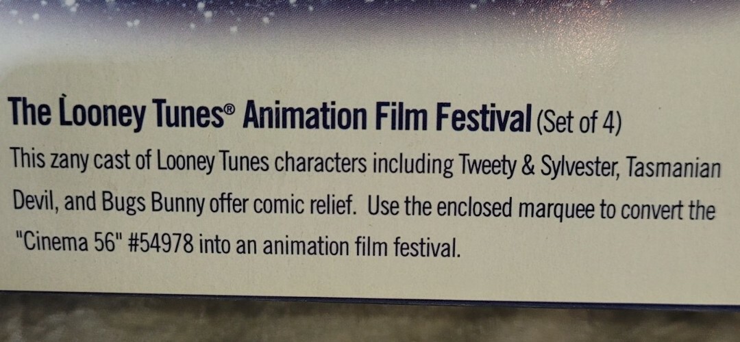 Dept 56 Original Snow Village – Looney Tunes Animation Film Festival #54983