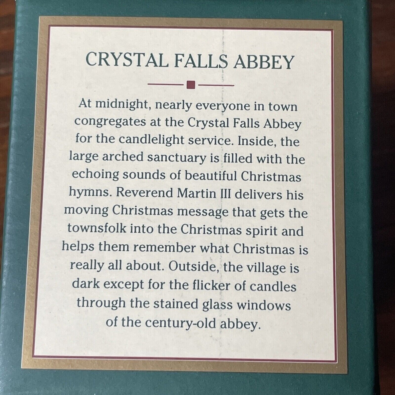 Crystal Falls Village Abbey 1994 May Department Stores with box Winter Christmas