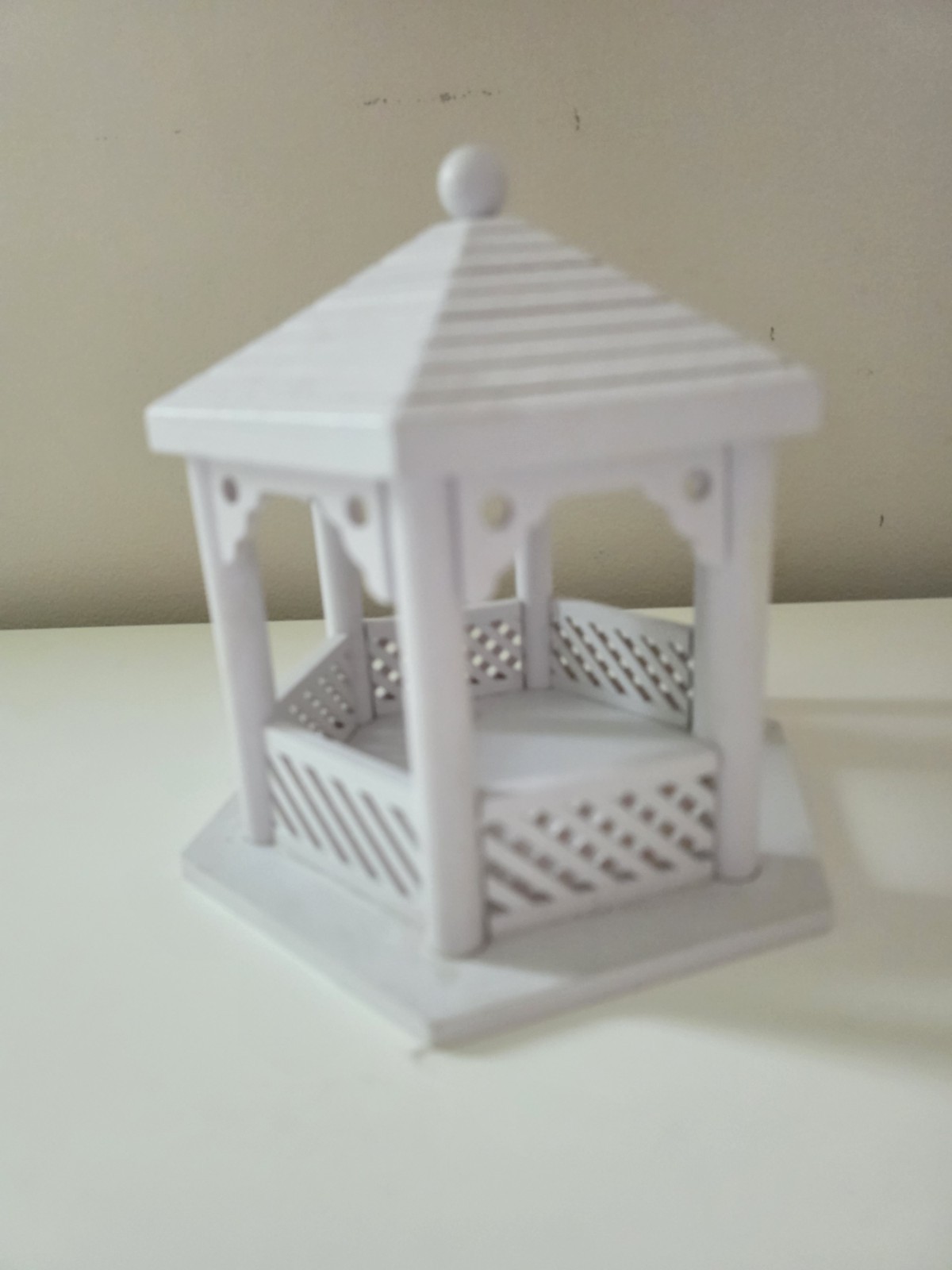 Vintage Dollhouse Wood Gazebo Christmas Village