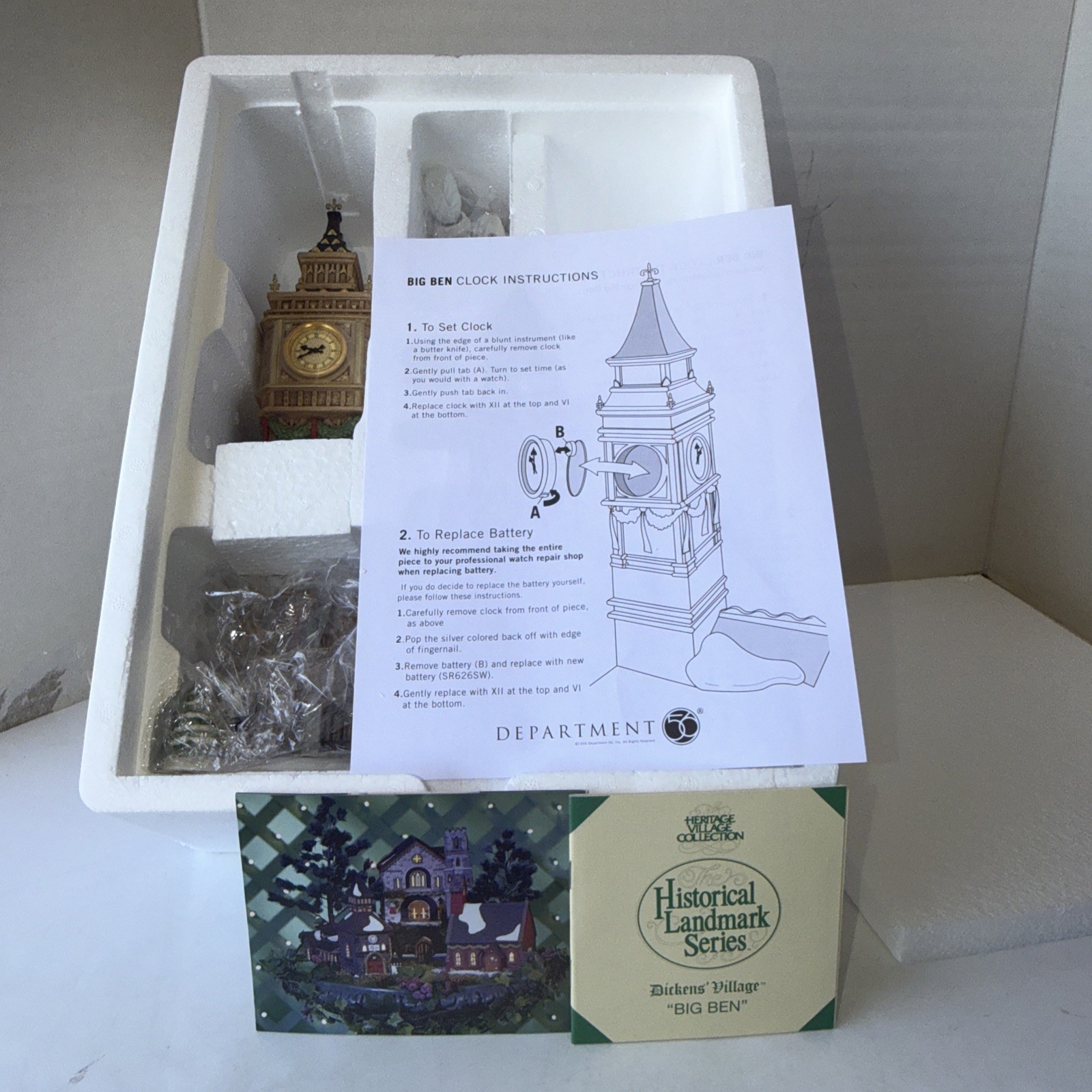 Dept 56 Dickens Village Historical Landmark Christmas “Big Ben” #58341 (READ)