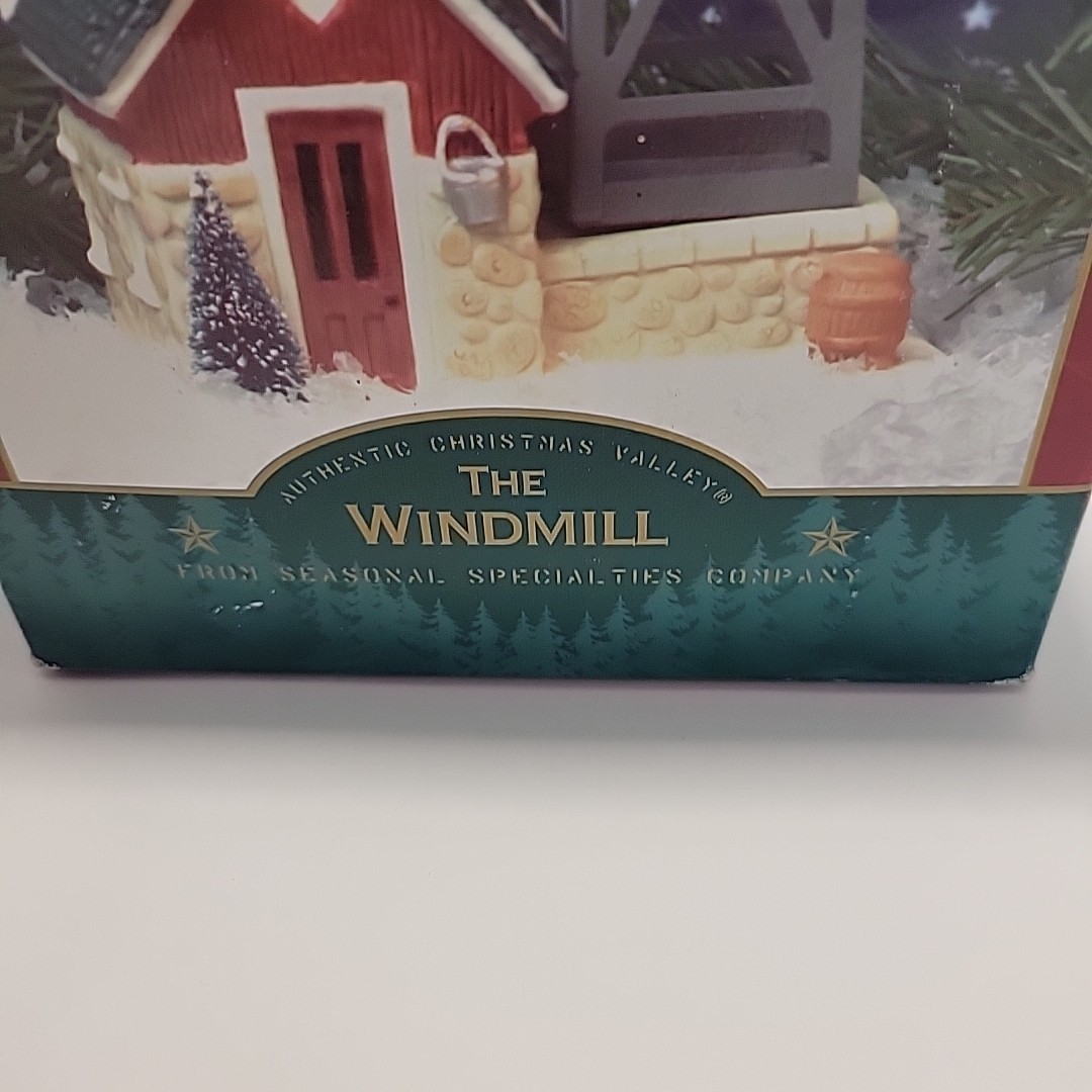 Windmill Christmas Village 1995 Seasonal Specialties Porcelain Wind Mill Metal