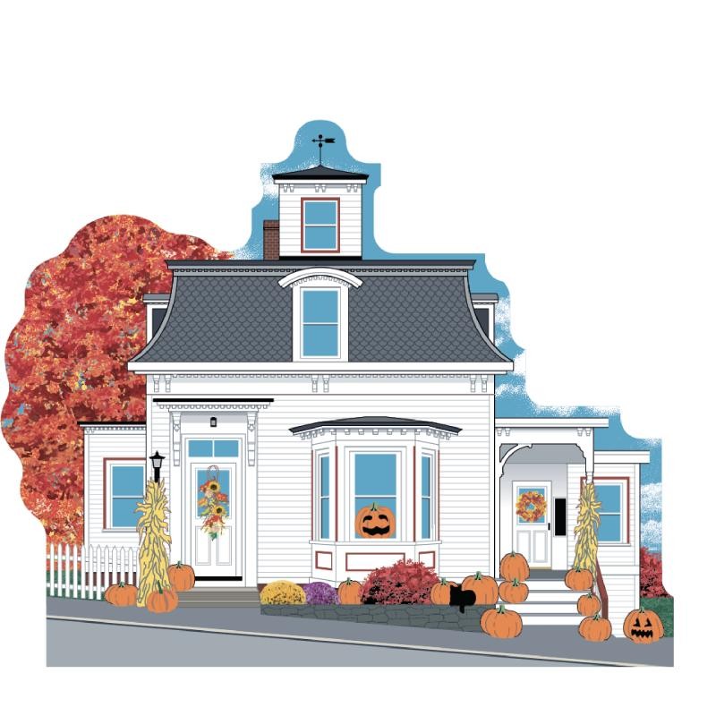 Cat’s Meow Village Autumn Salem Balcomb Cottage HOCUS POCUS House #21-555