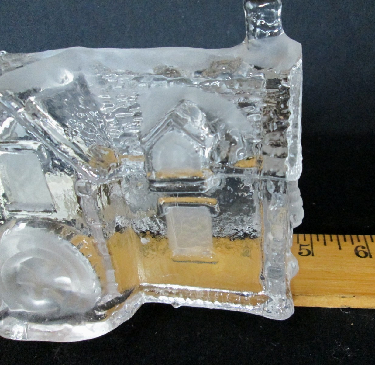 Miniature Clear/Frosted Glass Cottage/House Nightlight Figurine Decor