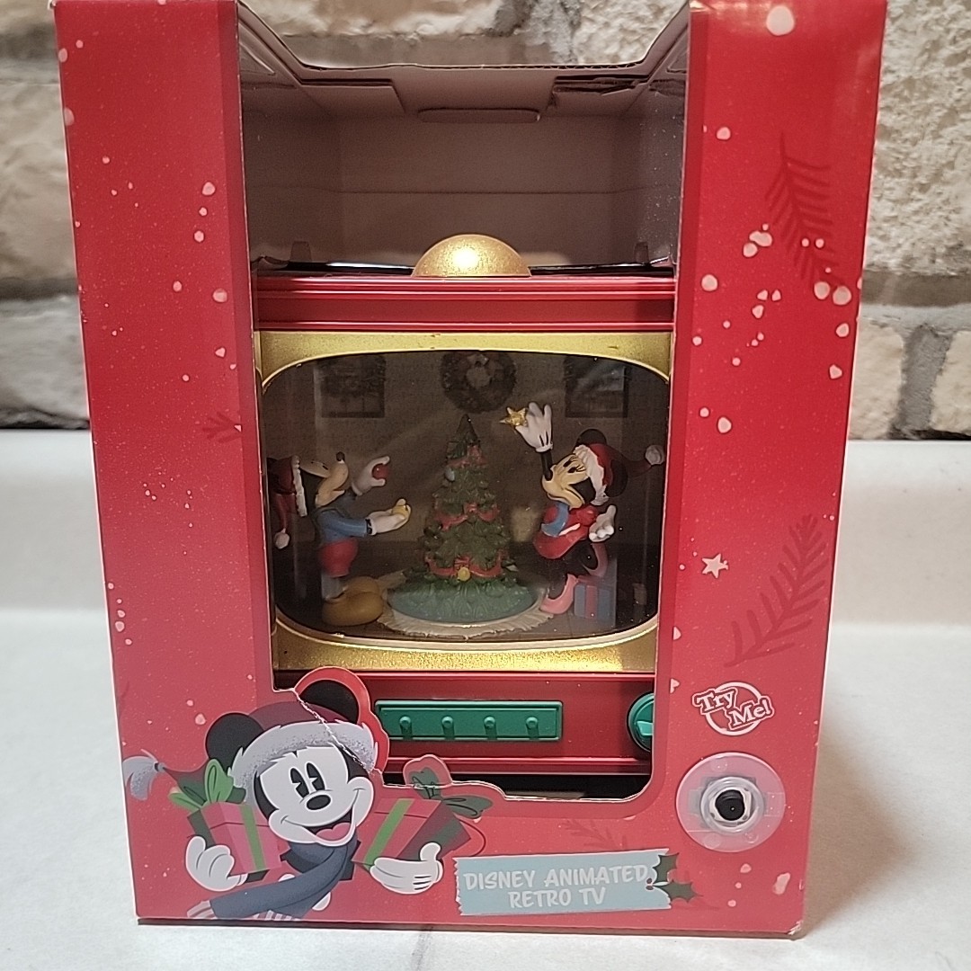 Disney Mickey & Minnie Retro TV LED Light Up Christmas Tree Village “Globe” Look