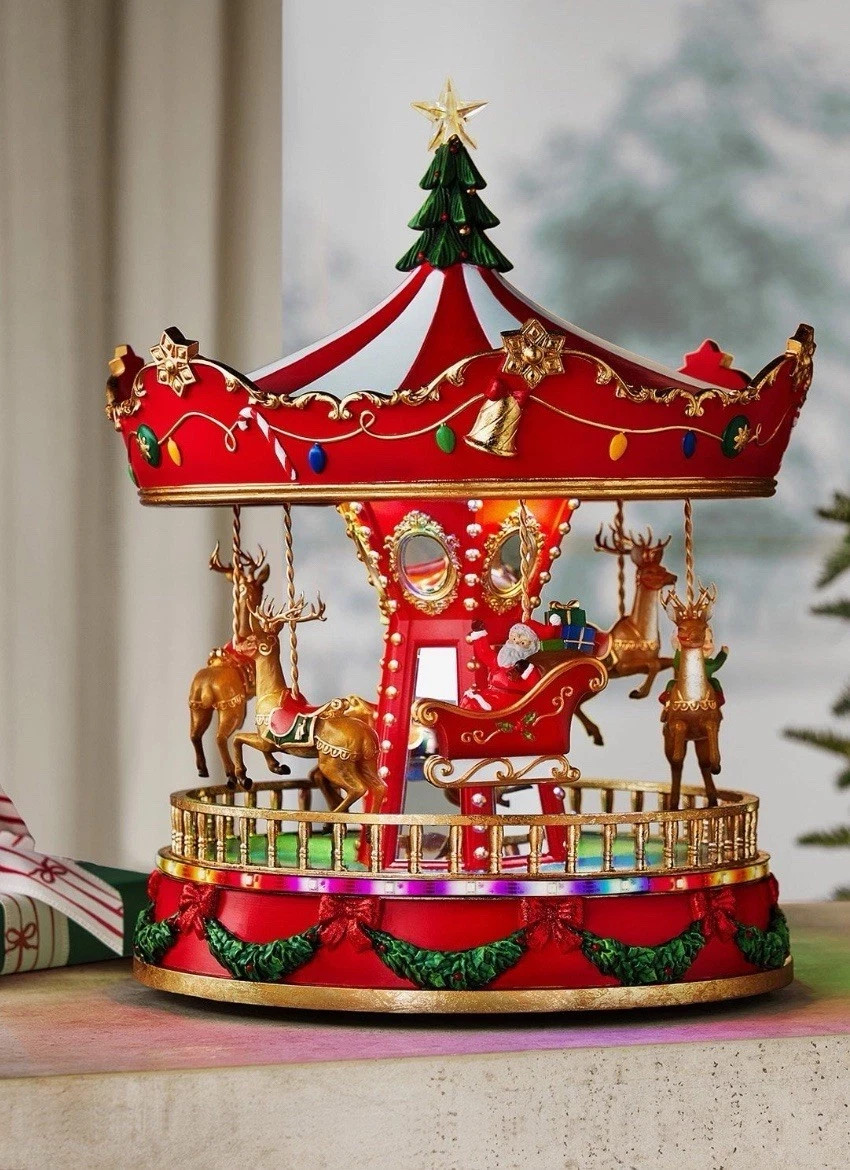 New Lemax Carnival The Grand Carousel Merry Go Round Animated Musical LED Rotate