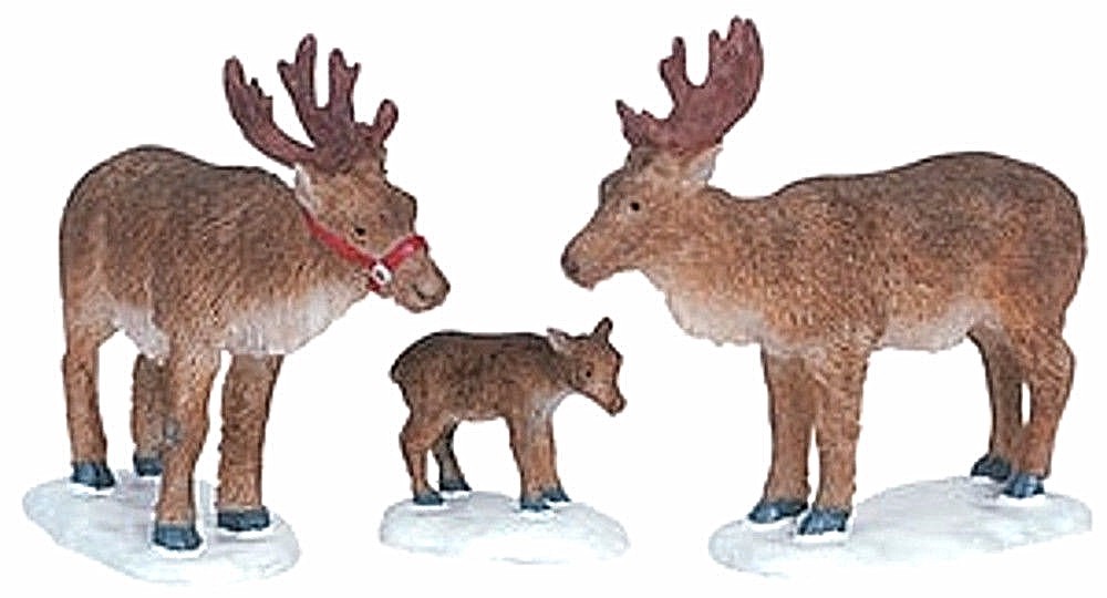 Lemax 62242 REINDEER Set of 3 Christmas Village Figurines Figures Decor