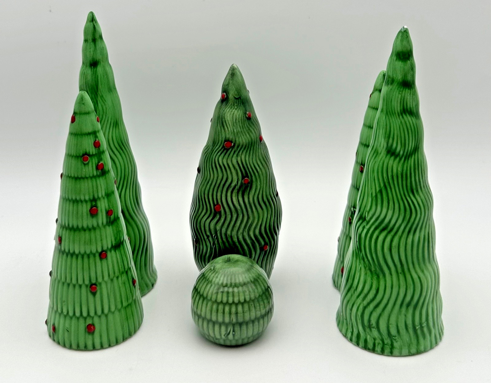 180 Degrees Ceramic Lighted Christmas Village Set 7pc House Tree TM0308 2024 11″