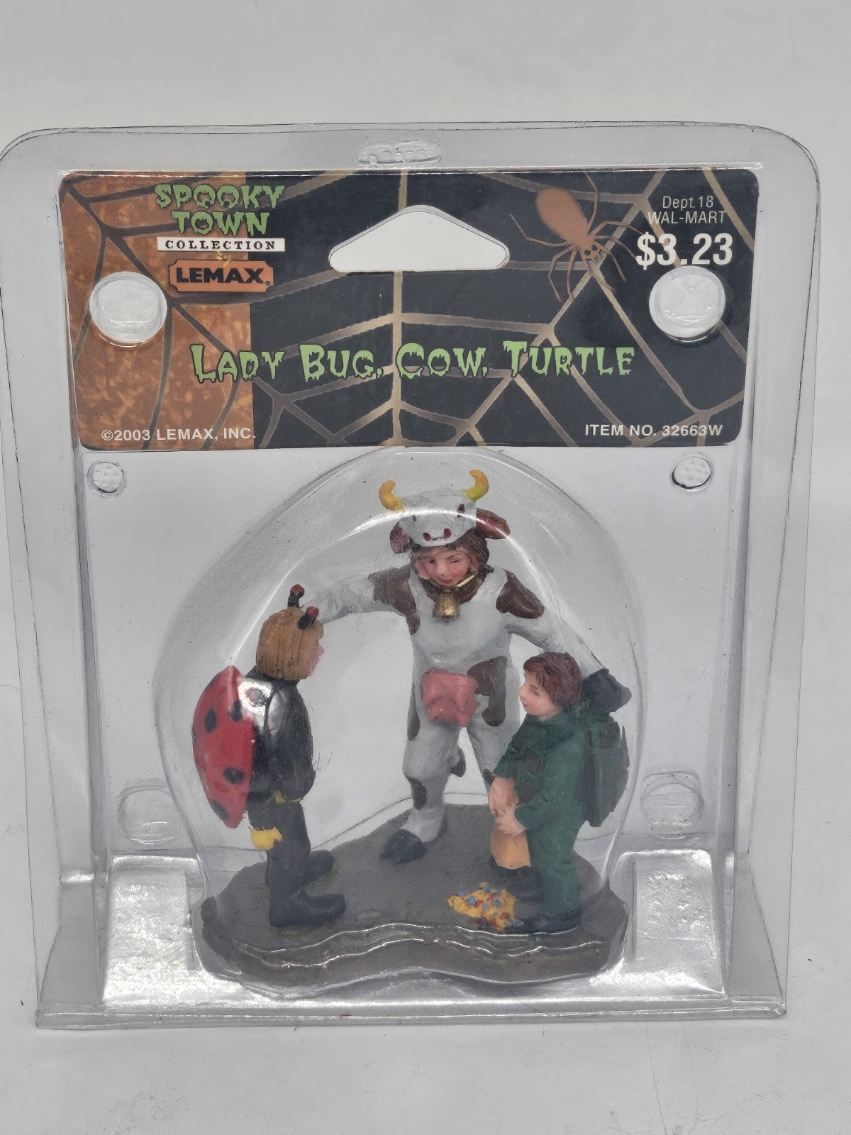 Lemax 2003 Spooky Town Halloween Village Lady Bug Cow Turtle 32663 Retired NEW