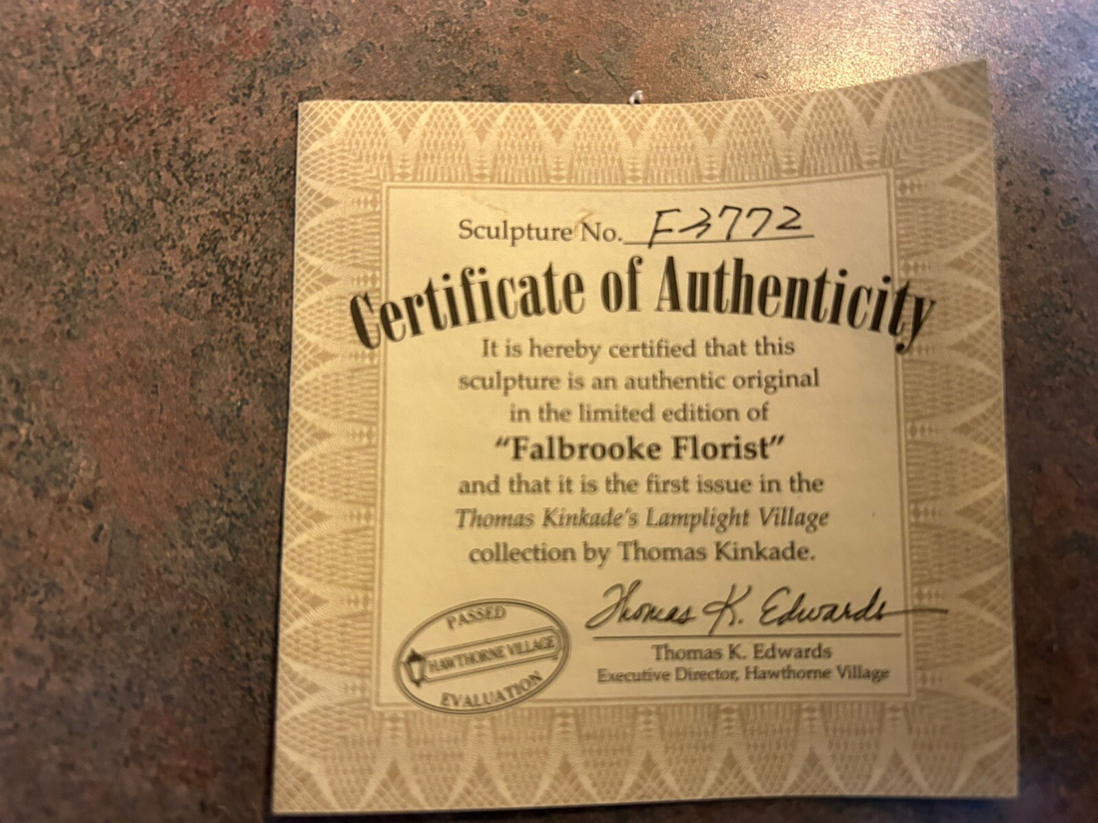 Thomas Kinkade Hawthorne FALBROOKE FLORIST Lamplight Village Light-Up Building