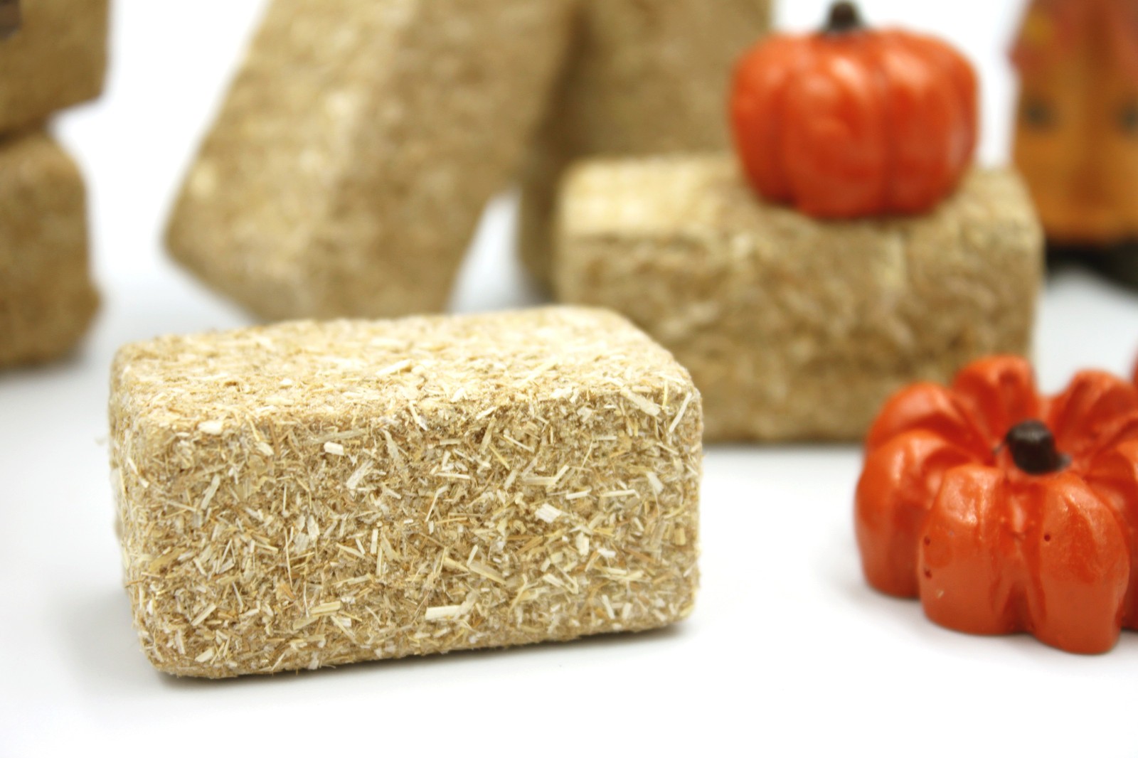 Miniature 24Pk Pumpkins or Hay Bales: Fall Fairy Garden, Haunted Village Decor