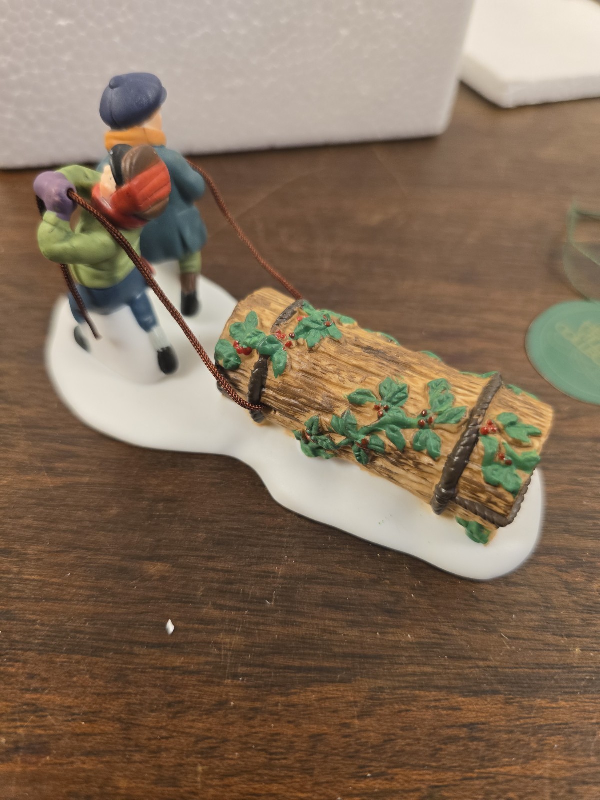 NIB Dept 56 The Heritage Village Collection “Bringing The Yule Log” Figurines