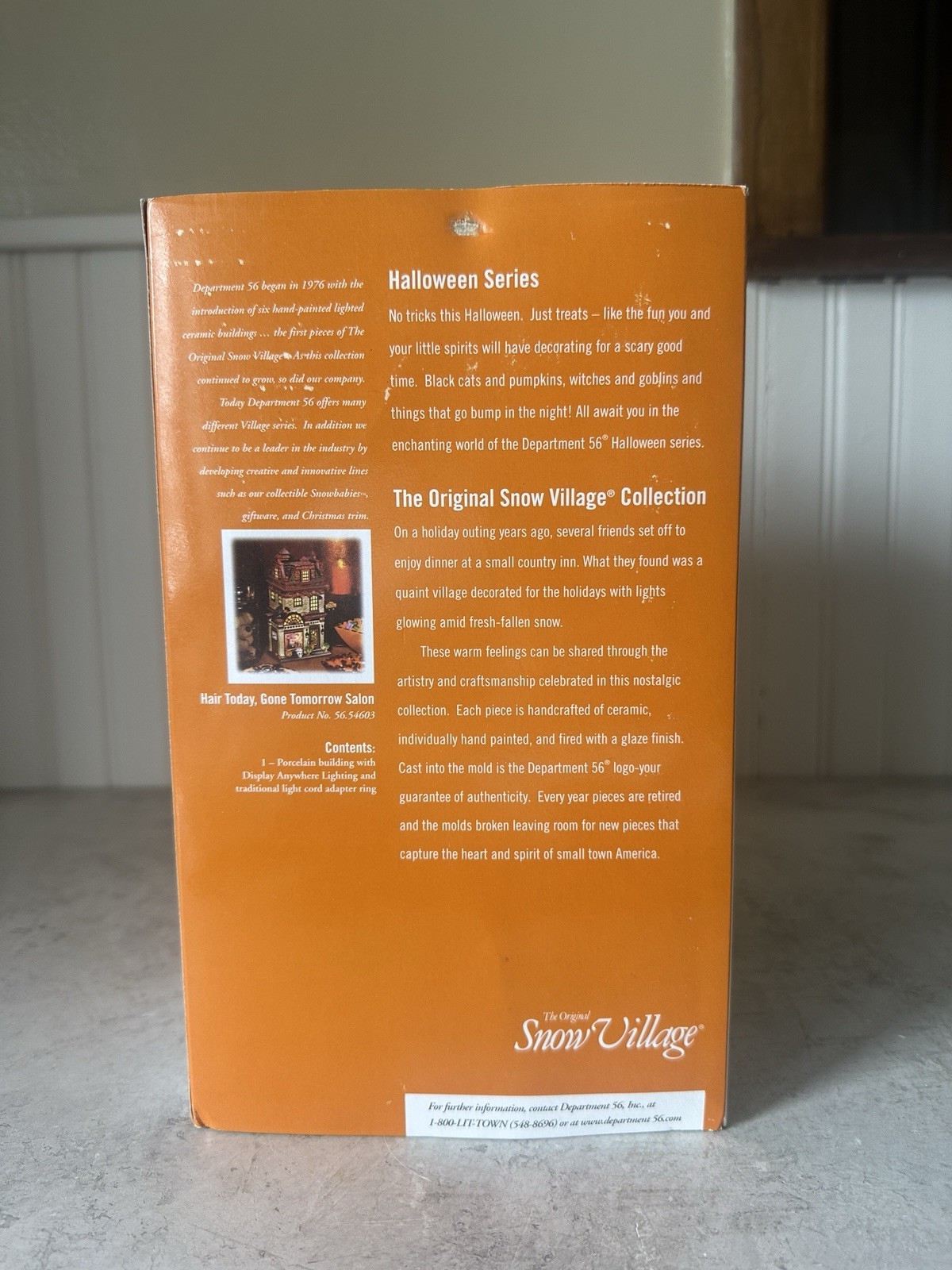 Dept 56 Halloween Hair Today, Gone Tomorrow Salon Snow Village #56.54603 Unused