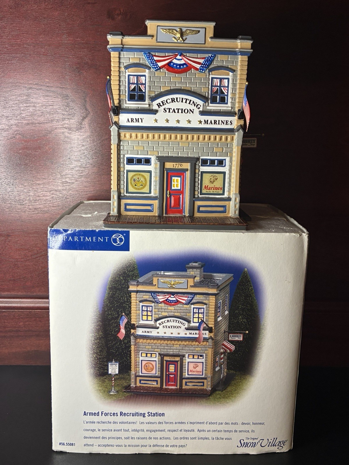 Department 56 Snow Village Armed Forces Recruiting Station *No Haircut Lamppost*
