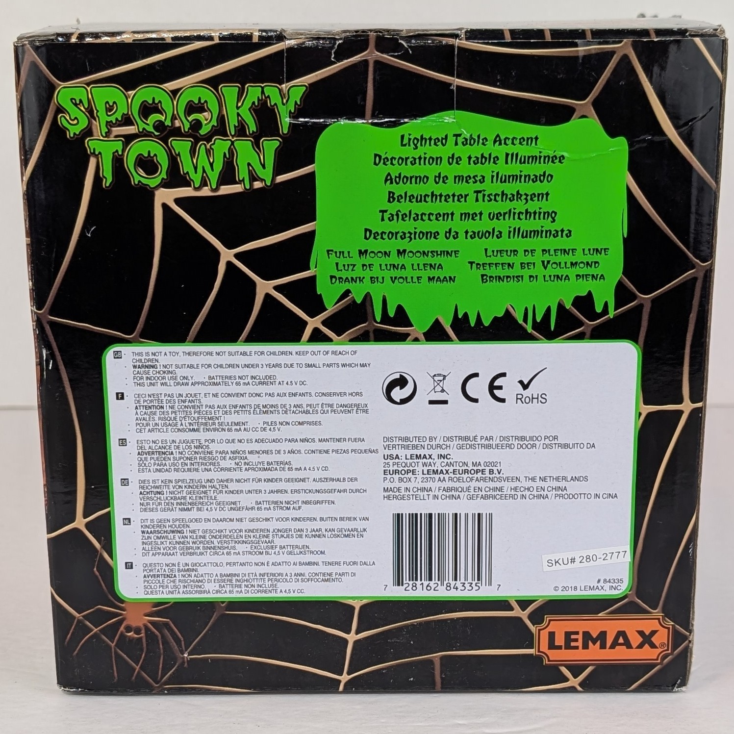 Lemax 2018 Halloween Spooky Town Village Full Moon Moonshine w/Box WORKS #84335