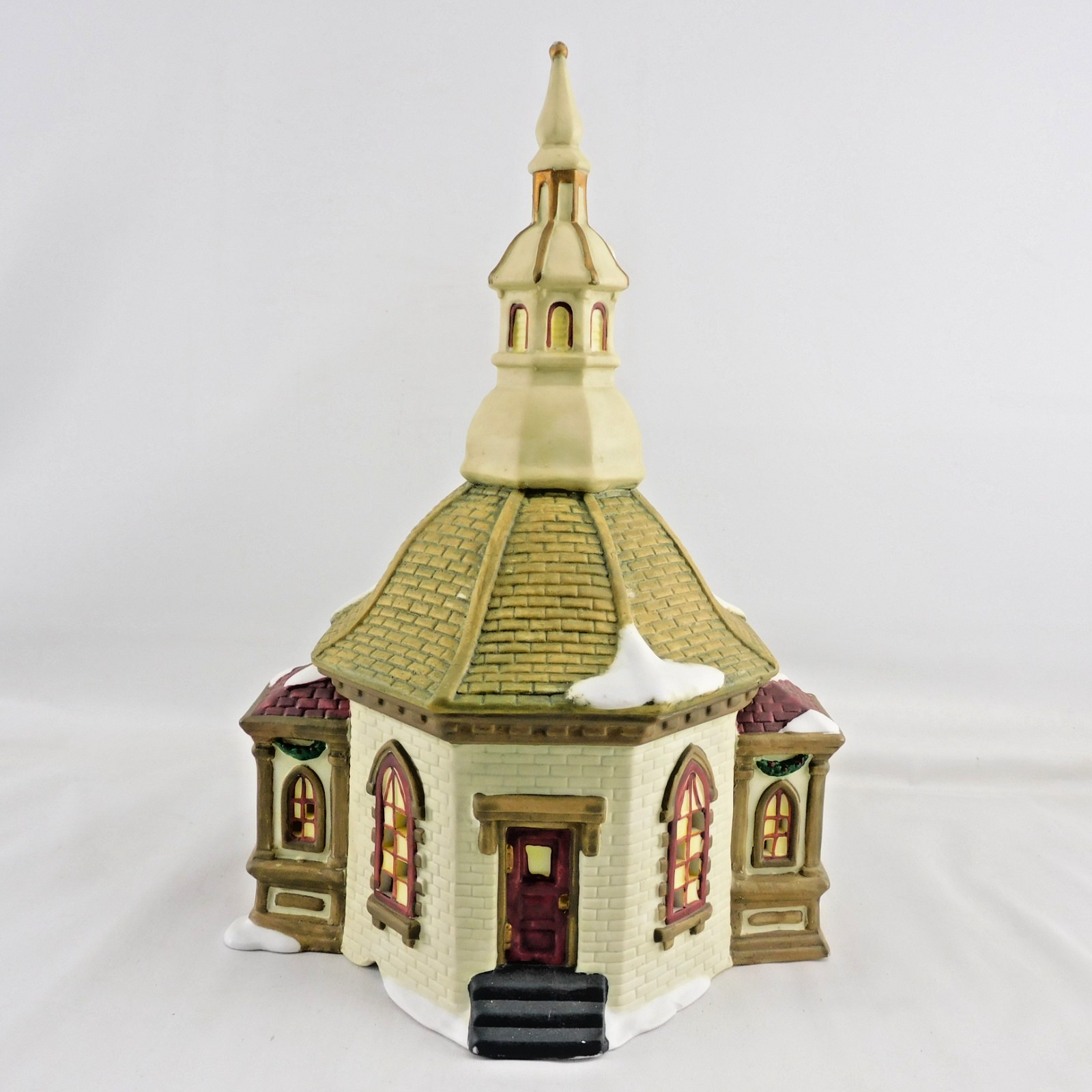 Octagon Chapel Dickens Collectables Christmas Village Lighted Porcelain 10″H