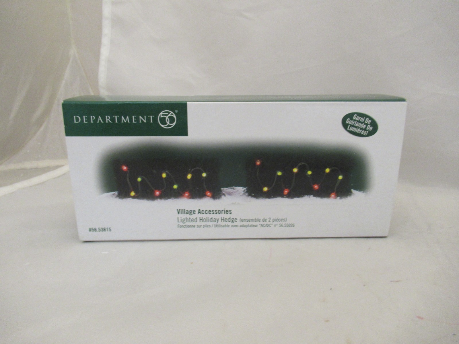 2005 Dept 56 Village Accessories LIGHTED HOLIDAY HEDGE (Set of 2) #56.53615 !