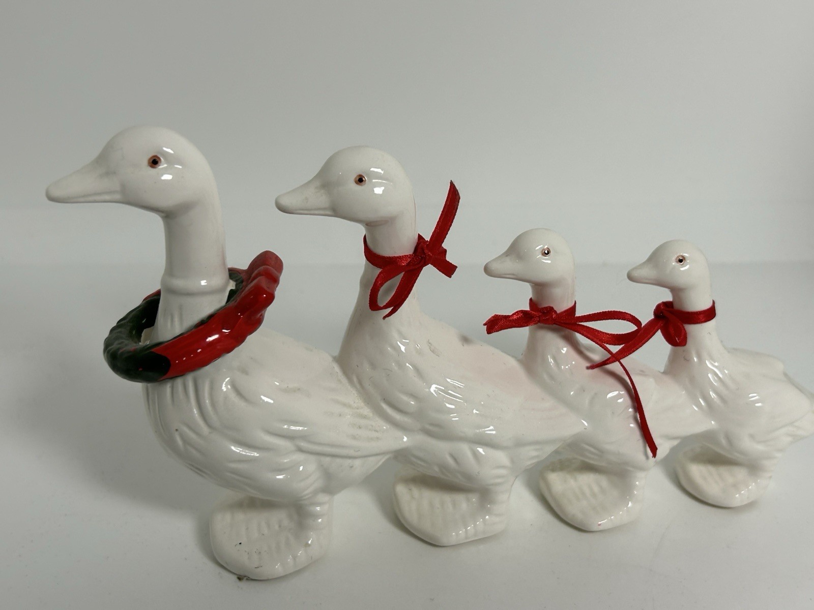 Vintage Dept 56 Geese 4 Christmas Geese In A Row