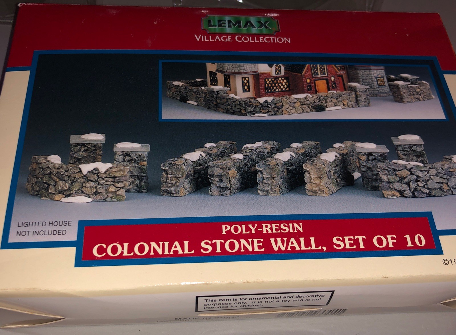 Lemax Stone Wall Set Colonial Stone Wall Set of 10 Box Included 1999 Guc